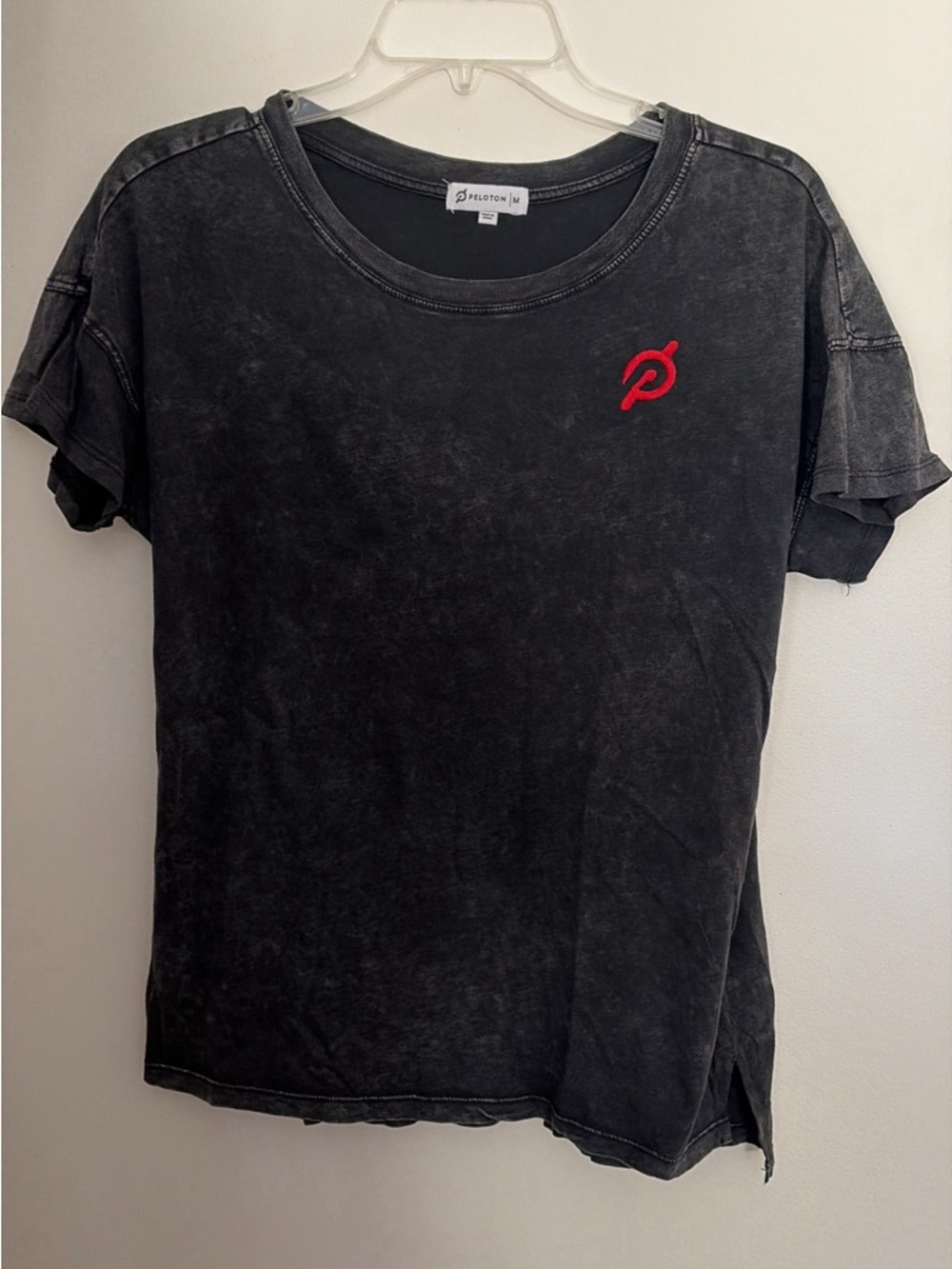 Peloton Women’s Washed Black Short-Sleeve Tee with Red Logo